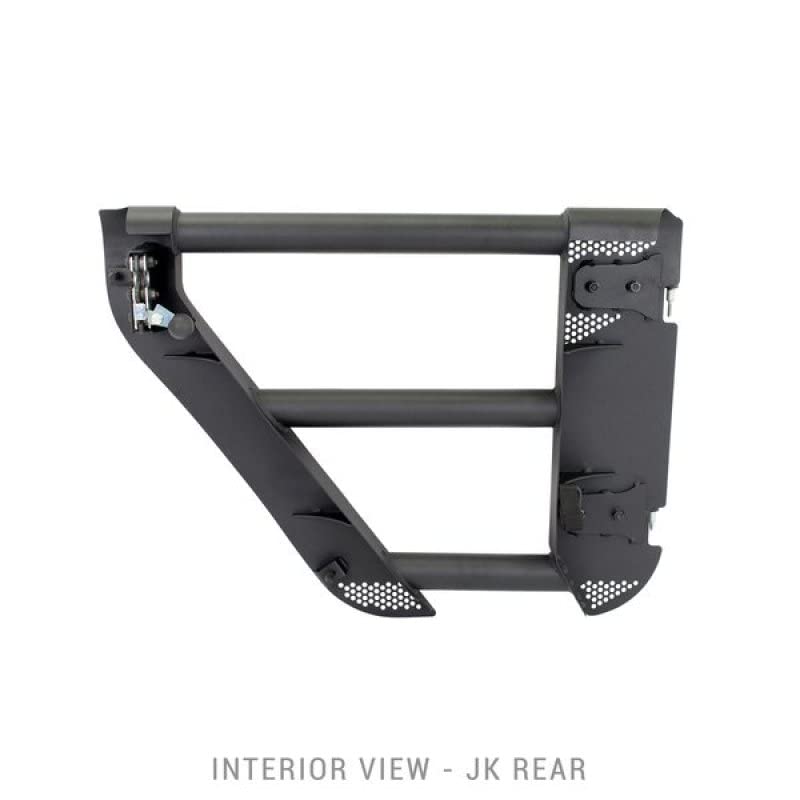Go Rhino Tube Trailline Doors - Rear | Mild Steel, Textured Black | 572502 | Fits 2007 - 2018 Jeep Wrangler JKU, 2-Door or 4-Door