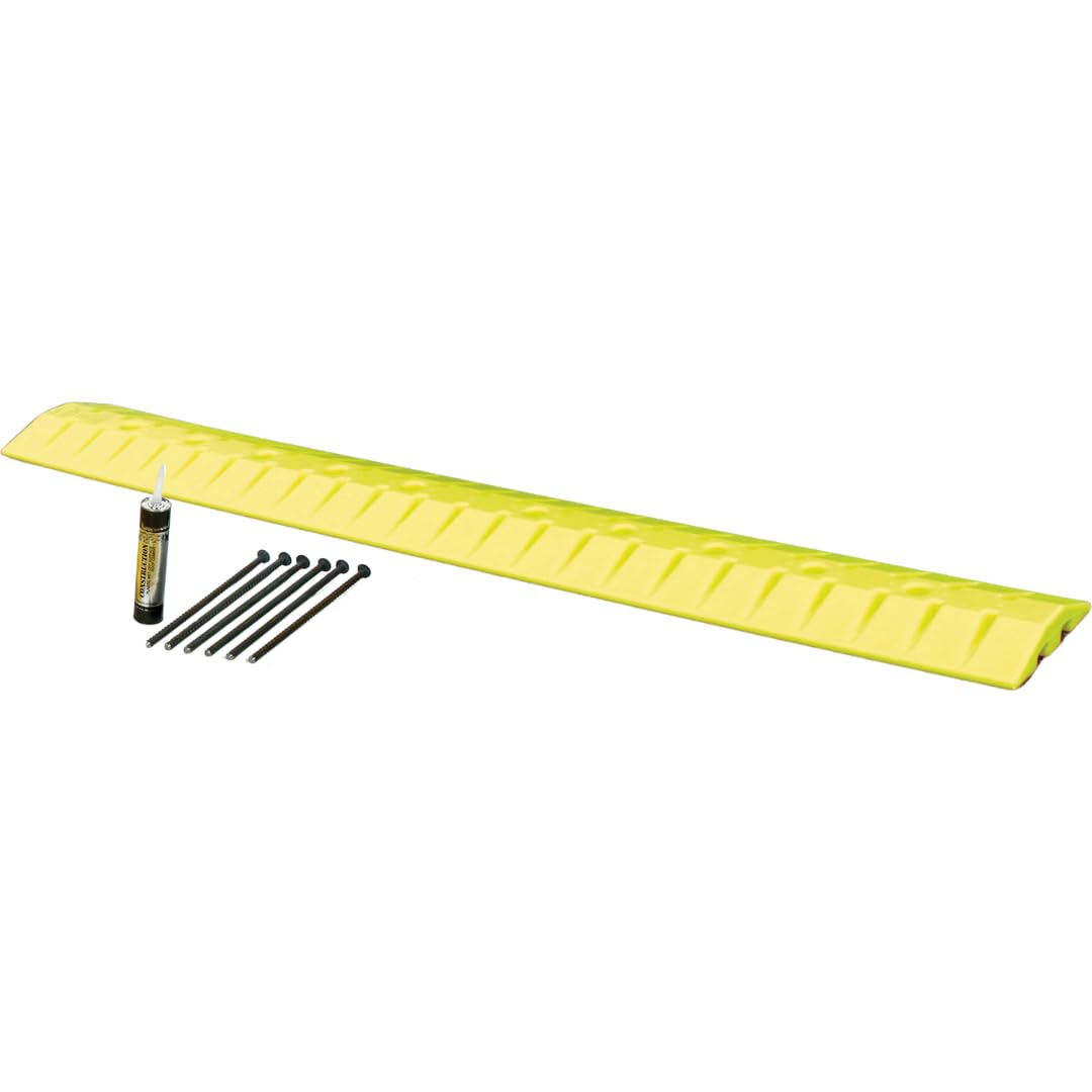 6 Foot Long Eagle High Density Polyethylene Speed Bump Cable Guard with Anchor Kit, 72" x 10" x 2", Yellow, 1792