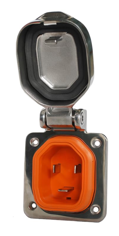 30 Amp SmartPlug BM30NT Shore Power Inlet – 125V Stainless Steel, Weatherproof No-Twist Marine & RV Connector with Secure Multi-Point Locking System