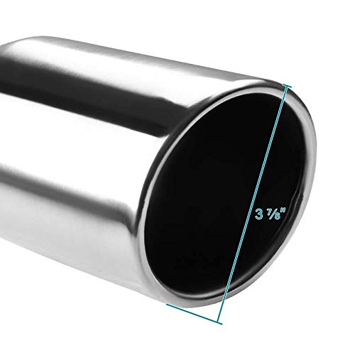 2.5" Inlet Spec-D Tuning 3.875" Outlet Slant Stainless Steel Dual Exhaust Muffler Tip