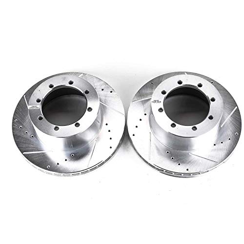 Power Stop Rear AR8564XPR Drilled & Slotted Rotor Pair For Ford E-450 Econoline Super Duty 2000-2002, Ford E-450 Super Duty 2003-2007 [Model Specific]