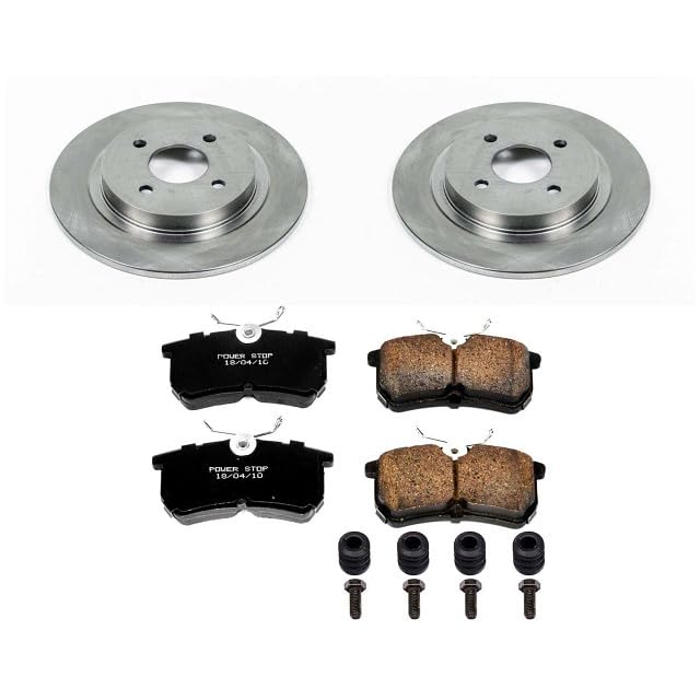 Power Stop KOE1376 Rear Replacement Brake Kit-OE Brake Rotors & Ceramic Brake Pads For Ford Focus 2002-2004 [Model Specific]