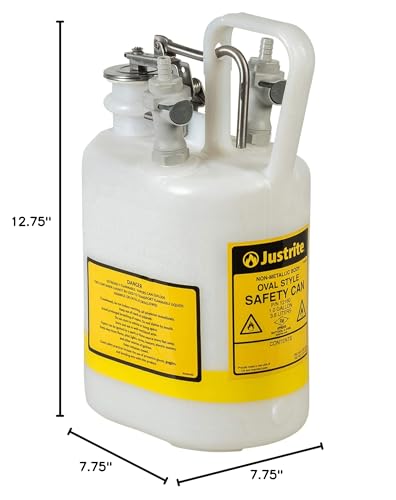 1 Gal, Justrite HPLC Waste Can, EDPM