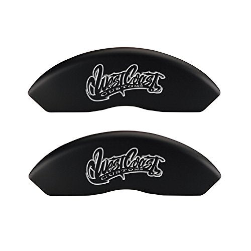 MGP Caliper Covers 'West Coast Customs Baseball' Logo Engraved Matte Black Powder Coat Finish Front/Rear Caliper Cover, (Set of 4) 13012SWCCMB