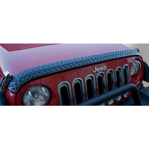 Hood Guard Rugged Ridge Body Armor for Jeep Wrangler JK | Thermoplastic Olefin (TPO), Black Diamond | 11651.17 | Fits 2007-2018 Jeep Wrangler JK