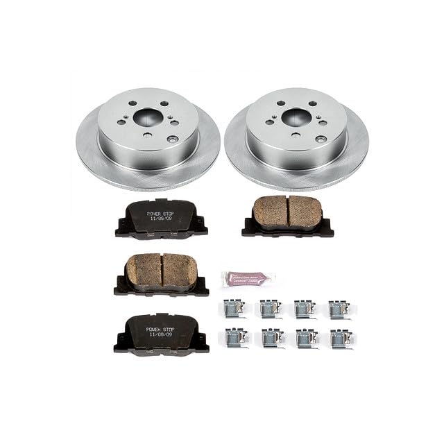 POWERSTOP Autospecialty KOE2319 Rear Replacement Brake Kit-OE Brake Rotors & Ceramic Brake Pads For Scion tC 2005-2010 [Model Specific]