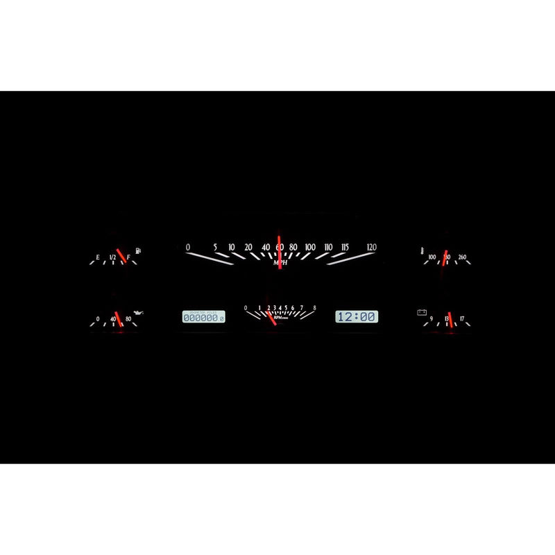Dakota Digital VHX Analog Gauge System Compatible with 1967-72 Ford Pickup Truck VHX-67F-PU-K-W with Black Alloy Style and White Backlighting