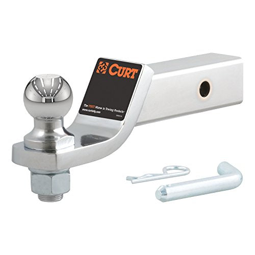 CURT Chrome Trailer Hitch Mount 45293 with 1-7/8-Inch Ball & Pin, Fits 2-Inch Receiver, 7,500 lbs, 2-In Drop