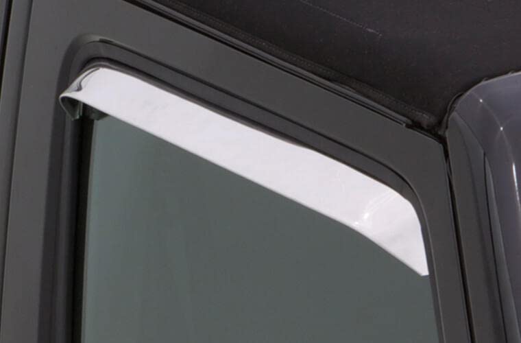 Rain Guards Auto Ventshade [AVS] Xtra Wide for 87-04 Peterbilt 320/357/359 Conversion/362/372/375/376/377 Hi-Permance/378 Conversion/379 Integrated, 2 pcs. | Window Vent Visors - SST Silver | 52103