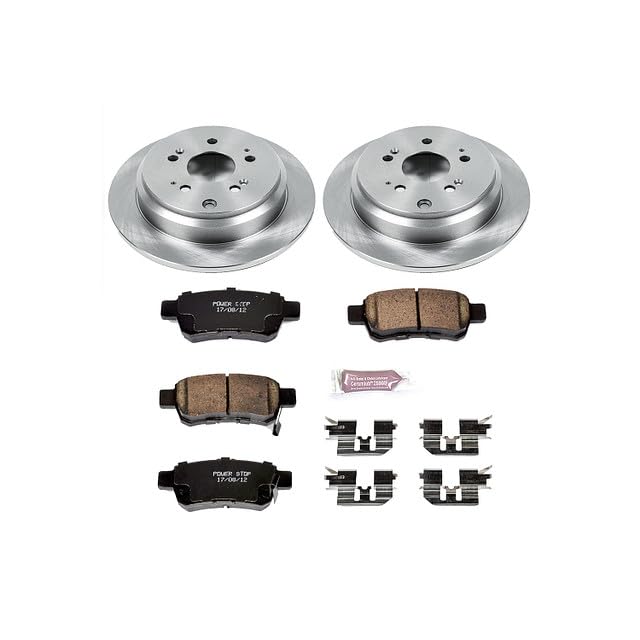 POWERSTOP Autospecialty KOE4604 Rear Replacement Brake Kit-OE Brake Rotors & Ceramic Brake Pads For Honda Odyssey 2005-2010 [Model Specific]