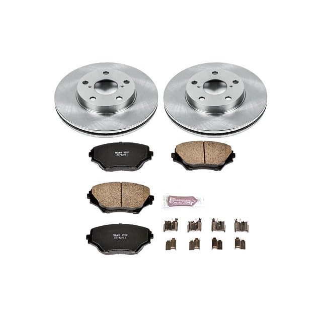 POWERSTOP Autospecialty KOE2419 Front Replacement Brake Kit-OE Brake Rotors & Ceramic Brake Pads For Toyota RAV4 2001-2005 [Model Specific]