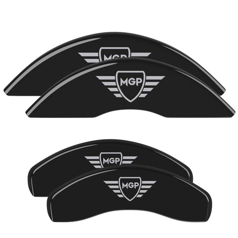 Brake Caliper Covers MGP - Compatible with 2019-2023 BMW 330I, 2019-20 230I - Powder-Coated Finish, 4 PCS Front and Rear (Black - MGP Engraving)