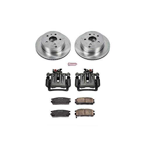 Power Stop KCOE5558 1-Click Rear Auto specialty Brake Kit with Caliper, 1 Pack For Chevrolet Equinox 2010-2017, GMC Terrain 2010-2017 [Model Specific]