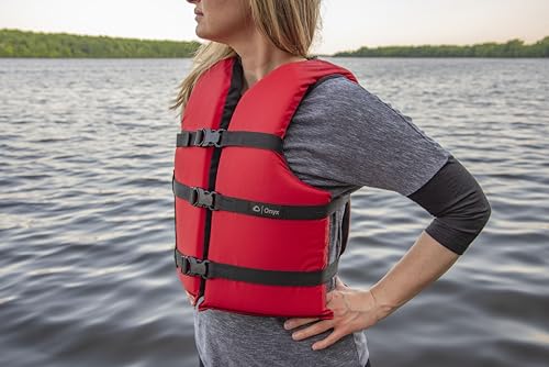 Onyx Life Vest General Purpose, Adult Universal (4-Pack),Red - Blue,30-52-Inch Chest, persons over 90-Pounds., universal