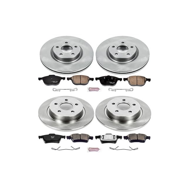 Power Stop Autospecialty KOE4492 Front and Rear Replacement Brake Kit-OE Brake Rotors & Ceramic Brake Pads For Volvo S40 2004-2005, Volvo V50 2005 [Model Specific]
