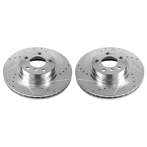 Power Stop Front EBR1238XPR Evolution Drilled and Slotted Rotor (Pair) For BMW X3 2011-2017, BMW X4 2015-2018 [Model Specific]