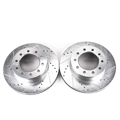 Power Stop AR85113XPR Evolution Front Drilled & Slotted Rotor Pair For Ford F-450 Super Duty 2005-2016, Ford F-550 Super Duty 2005-2016 [Model Specific]