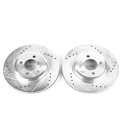 Power Stop EBR651XPR Evolution Front Drilled & Slotted Rotor Pair For Mini Cooper 2002-2007 [Model Specific]