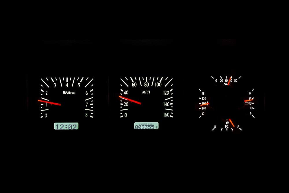Dakota Digital VHX System-Silver Alloy Style Face Compatible with 1973-79 Ford Pickup w/White Display