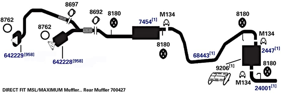 Exhaust Muffler AP Exhaust Products 7454
