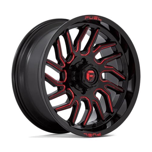 D808 HURRICANE FUEL OFF-ROAD 20X9, 6X135, 5.04, 1mm GLOSS BLACK MILLED RED TINT - D80820908950