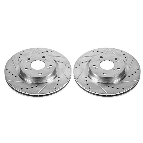 Power Stop JBR1555XPR Evolution Front Drilled & Slotted Rotor Pair For Honda CR-V 2012-2016 [Model Specific]