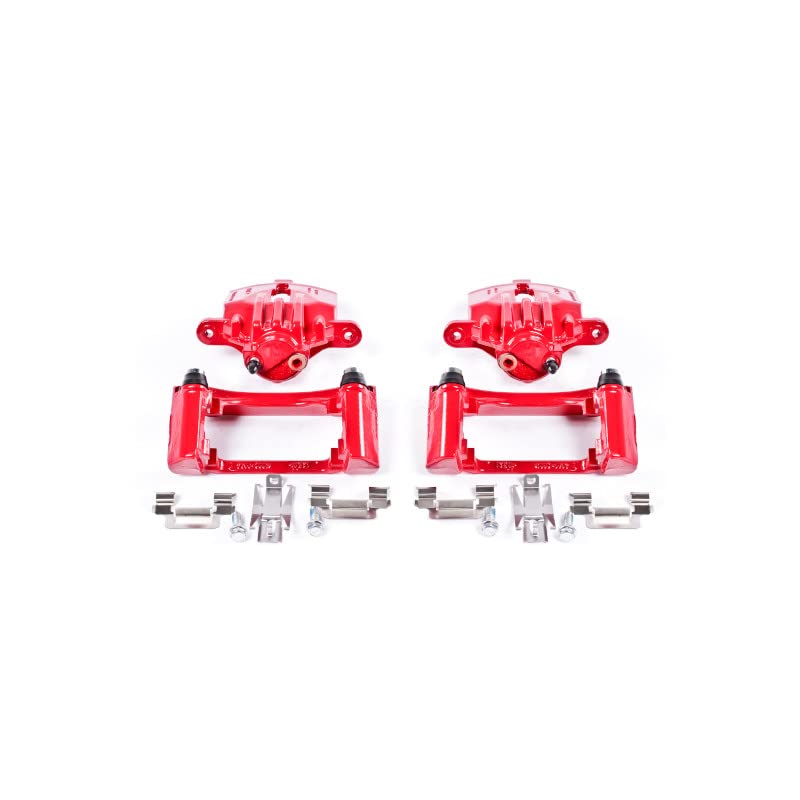 Power Stop S4696 Rear Pair of High-Temp Red Powder Coated Calipers for Chevrolet Camaro 1998-2002, Pontiac Firebird 1998-2002 [Model Specific]