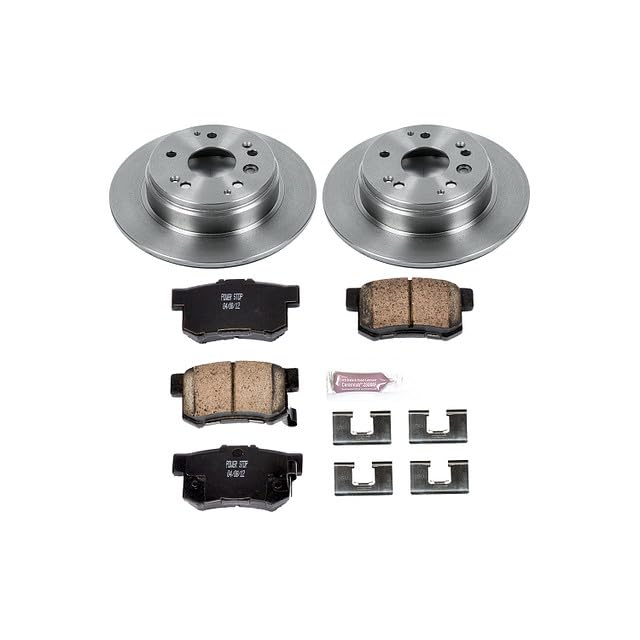 Power Stop Autospecialty KOE5399 Rear Replacement Brake Kit-OE Brake Rotors & Ceramic Brake Pads For Acura TL 2004-2008, Honda Element 2003-2011 [Model Specific]