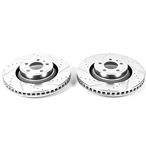 Power Stop AR85157XPR Evolution Front Drilled & Slotted Rotor Pair For Ford Mustang 2015-2020 [Model Specific]