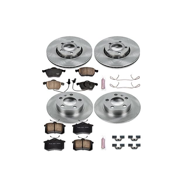 Power Stop Autospecialty KOE532 Front and Rear Replacement Brake Kit-OE Brake Rotors & Ceramic Brake Pads For Audi A6 Quattro 1998-2001 [Model Specific]