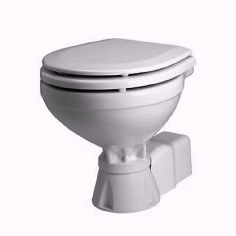 AquaT Johnson Pumps 80-47231-01 Compact Silent Electric Marine Toilet, 12V