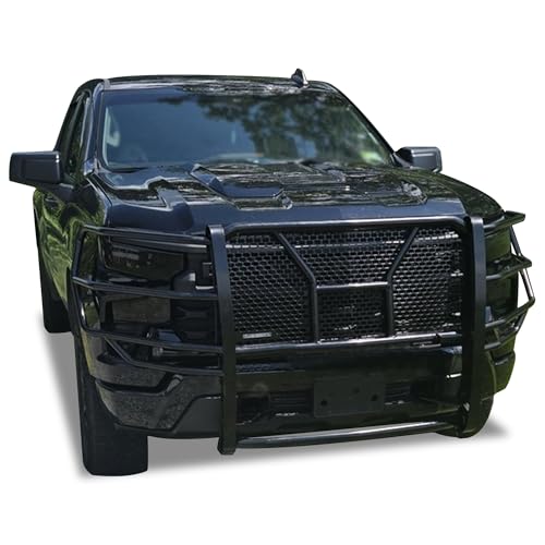 Heavy Duty Black Horse Rugged Grille Guard Modular Black Compatible with 2019-2021 Chevrolet Silverado 1500-RU-CHSI19-B