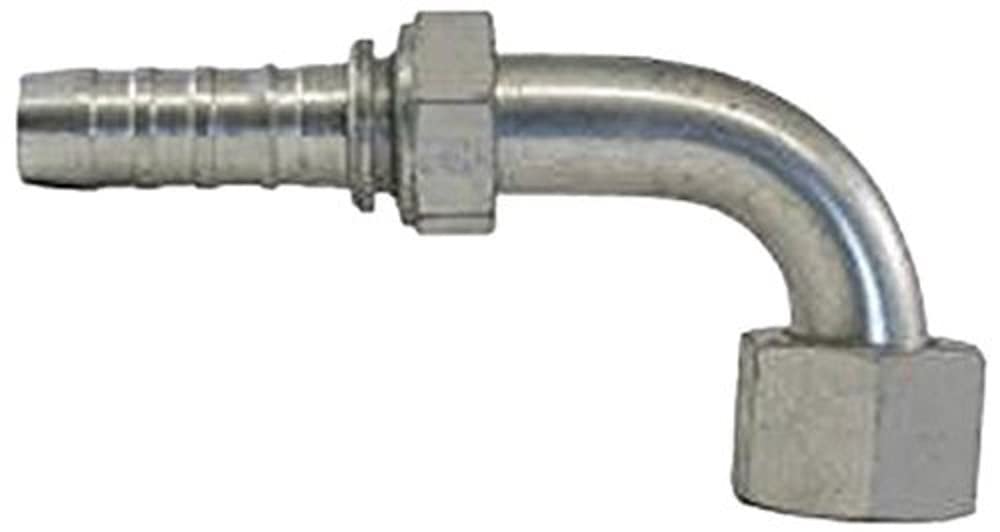 GlobalSpiral Couplings Gates 8GS-10FFORX90S, Female Flat-Face O-Ring Swivel, Zinc Plated Carbon Steel, 3.98", 90° Bent Tube, 1/2" ID