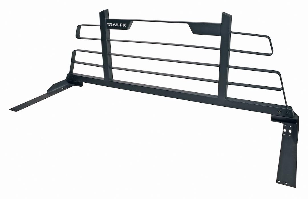 TrailFX Headache Rack Titanium Black Powder Coated Steel Frame Fits Dodge Ram 1500 2002-2024 with Mounting Kit Fits Cross Bed Tool Boxes TrailFX HR002B