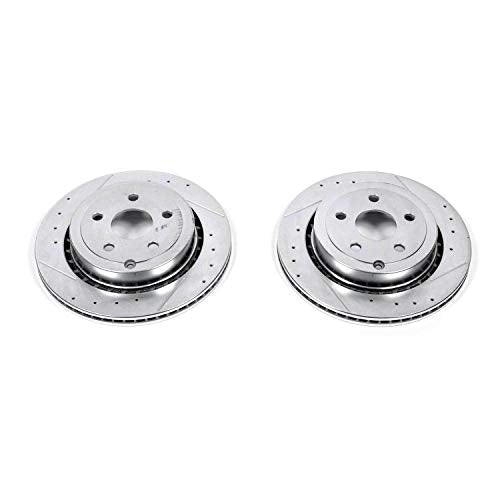 Rear POWERSTOP AR82137XPR Drilled & Slotted Evolution Rotor Pair For Chevrolet Caprice 2011-2017, Chevrolet SS 2014, Pontiac G8 2008-2009 [Model Specific]