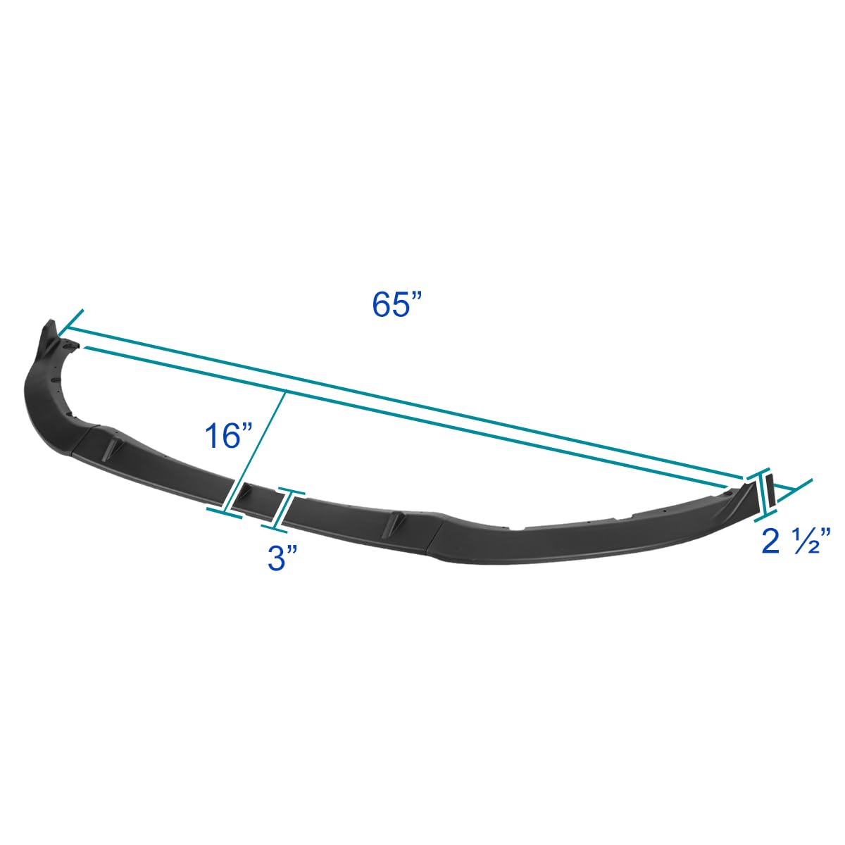 Matte Black Spec-D Tuning Front Bumper Lip Spoiler Body Kit 3PC Compatible with 2016-2025 Mazda MX-5 Miata