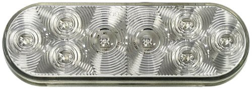 Piranha Peterson V420KCR-5 Red LED Oval Economy Stop, Turn and Tail Light Kit with Clear Lens