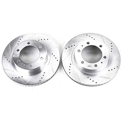 Power Stop Front JBR1121XPR Drilled & Slotted Evolution Rotor Pair For Toyota 4Runner 2003-2009, Toyota FJ Cruiser 2007-2014, Toyota Tacoma 2005-2023 [Model Specific]
