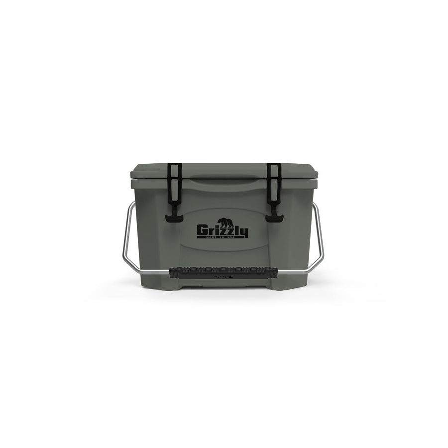 20 Cooler Grizzly, 20 qt Ice Chest Durable Rotomolded Insulated, Made in USA, Warranty for Life, for Beach Boat Camping Fishing Hunting, G20, Lunar Green
