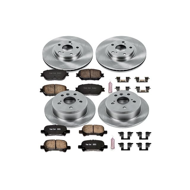 POWERSTOP Autospecialty KOE1144 Front and Rear Replacement Brake Kit-OE Brake Rotors & Ceramic Brake Pads For Toyota Camry 2002-2004 [Model Specific]
