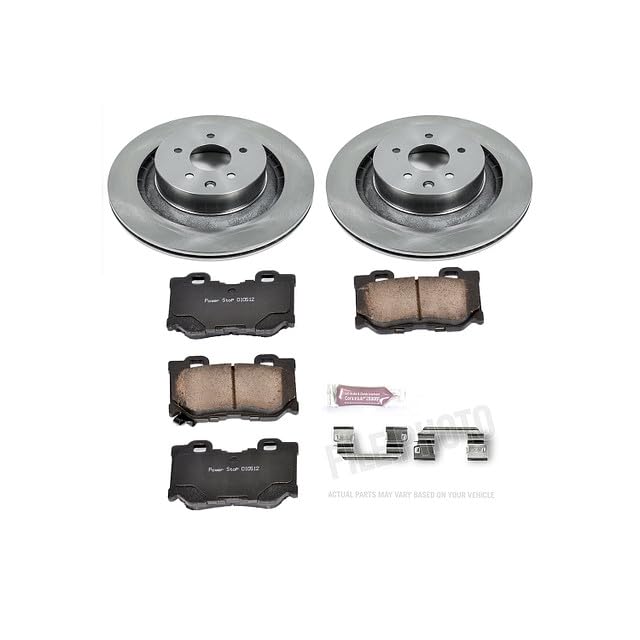 Power Stop KOE4732 Rear Replacement Brake Kit-OE Brake Rotors & Ceramic Brake Pads For INFINITI G37, INFINITI Q60, Nissan 3, Nissan 370Z, Niss [Model Specific]