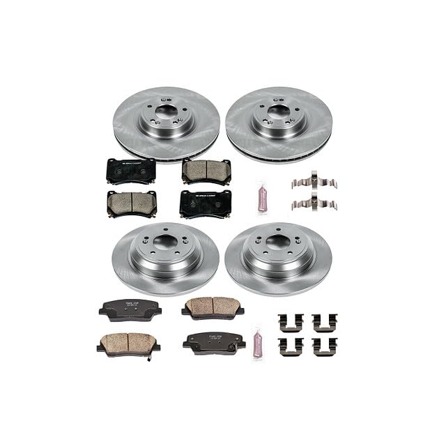 Power Stop Autospecialty KOE5844 Front and Rear Replacement Brake Kit-OE Brake Rotors & Ceramic Brake Pads For Hyundai Genesis 2009 [Model Specific]