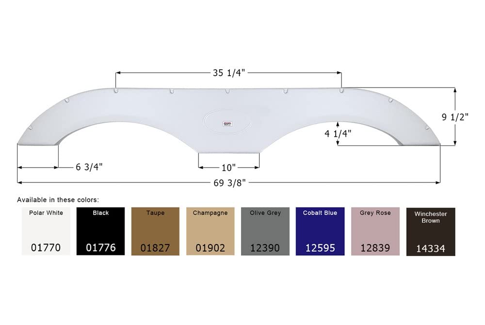 Tandem Axle Fender Skirt FS1770 ICON 12390 for Keystone - Olive Gray