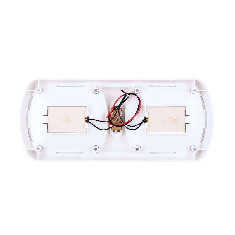 LED Arcon Double Ceiling Light 12V Soft White SMD Clear Lens 11.56 x 4.95 Inch Euro-Style Dome Lighting with On Off On Switch RV Camper Trailer Interior Light 20712N