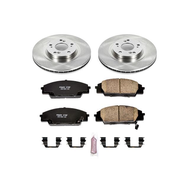 Power Stop KOE2439 Front Replacement Brake Kit-OE Brake Rotors & Ceramic Brake Pads For Acura RSX 2002-2006, Honda Civic 2006-2011 [Model Specific]