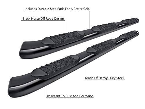 Extreme Black Horse Wheel-to-Wheel Side Steps Black Compatible with 2015-2023 Ford F-150|2022-2023 Ford F-150 Lightning-FOBK-NL