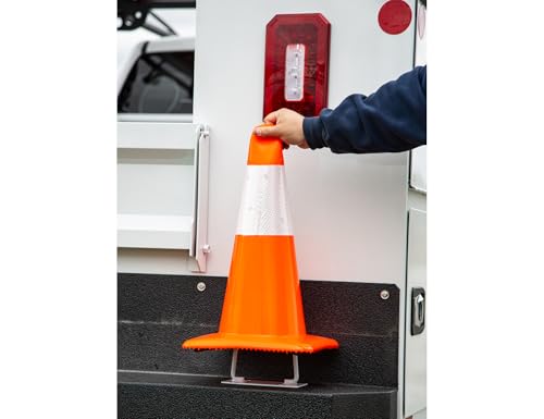 Traffic Cone Holder Buyers Products TCH10H for Truck, With Pre-Drilled Mounting Plate For Easy Installation On Any Flat Surface, Corrosion Resistant Black Powdercoat