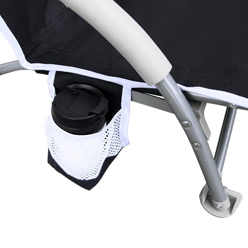 Hurley Outdoor Low Sling Folding Chair, Black