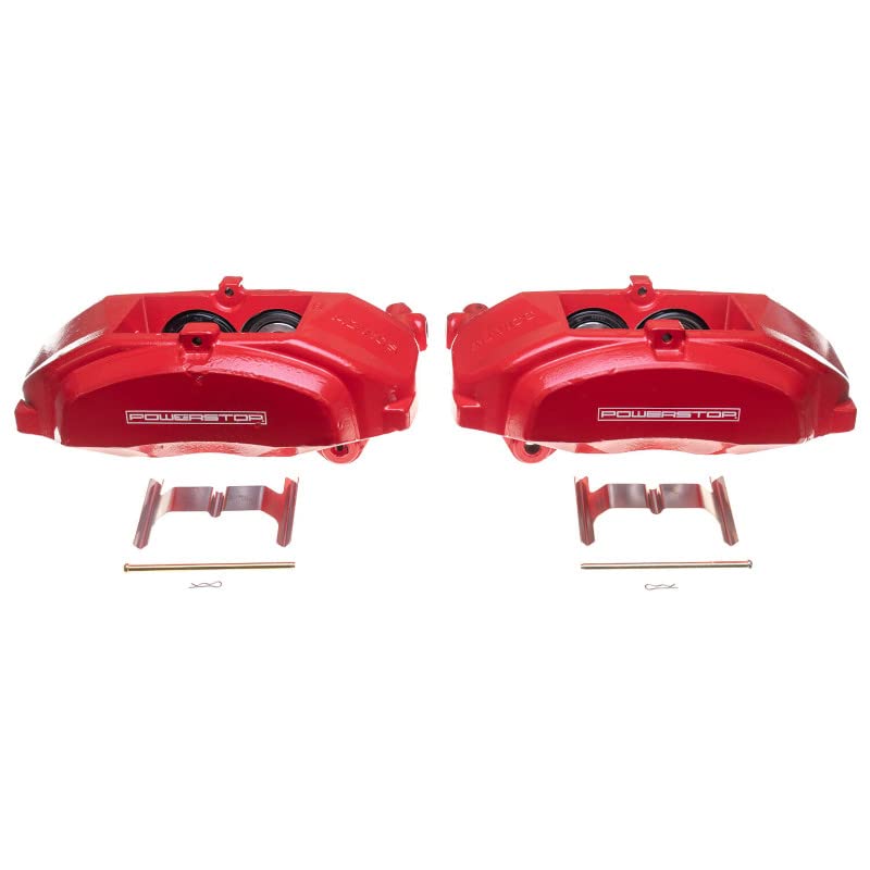 Power Stop Pair of High-Temp Red Powder Coated Front Calipers S3336