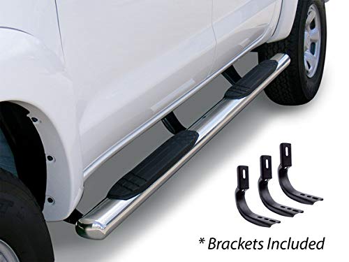 4" Go Rhino OE Xtreme Sidesteps & Brackets | Stainless Steel, Polished | 684439987PS | Fits 2015-2018 Ram 1500 Crew Cab Pickup (Classic Body Style Only); 2019-2023 Ram 1500 Classic Crew Cab Pickup